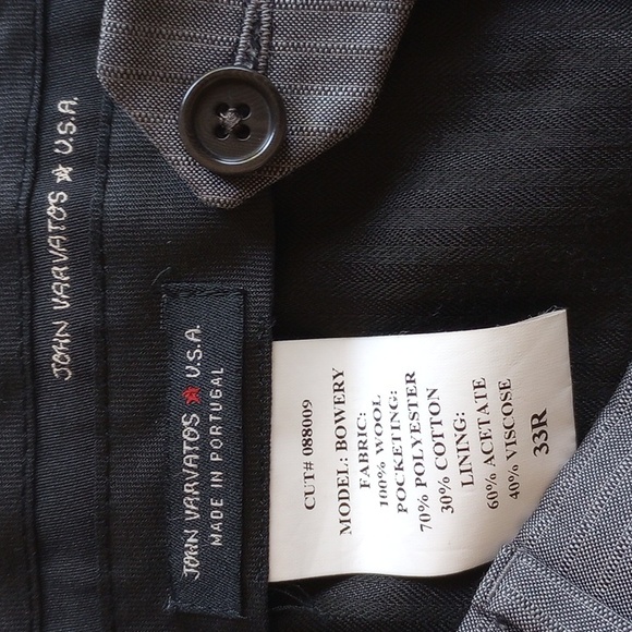 100% Wool Bowery Slim Straight Leg Pants 33R Gray Pinstripe 088009 - Picture 4 of 9